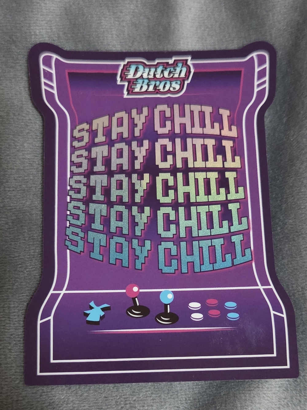 Dutch Bros Purple Gradient "Stay Chill" Arcade Sticker